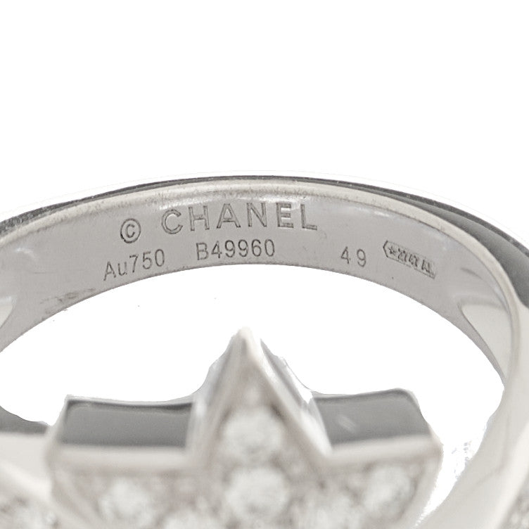 18K White Gold Diamond Comete Geode Ring 49 4.75