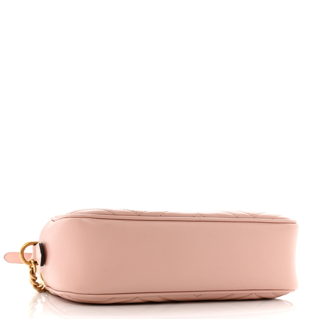 Calfskin Matelasse Small GG Marmont Chain Shoulder Bag Perfect Pink