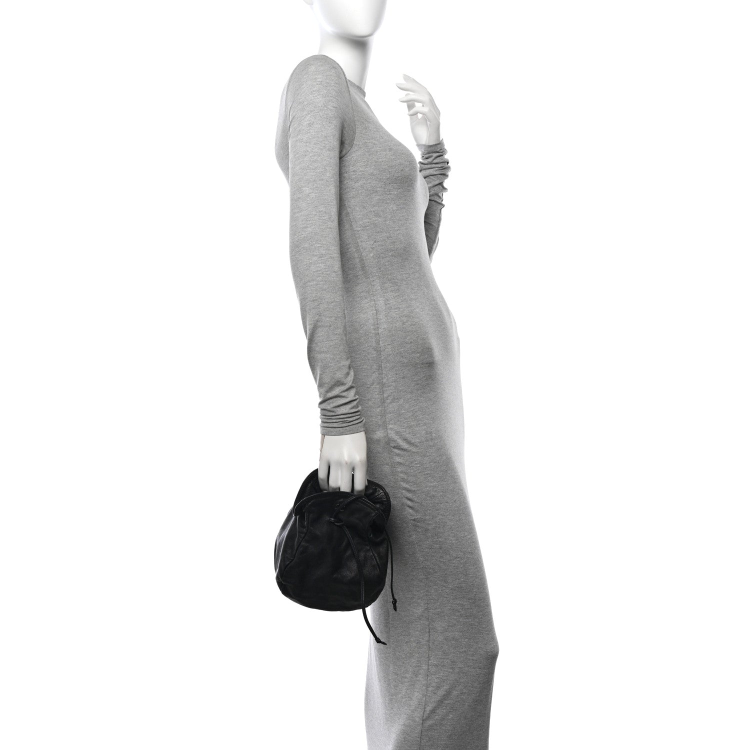 Lambskin Drawstring Bag Black