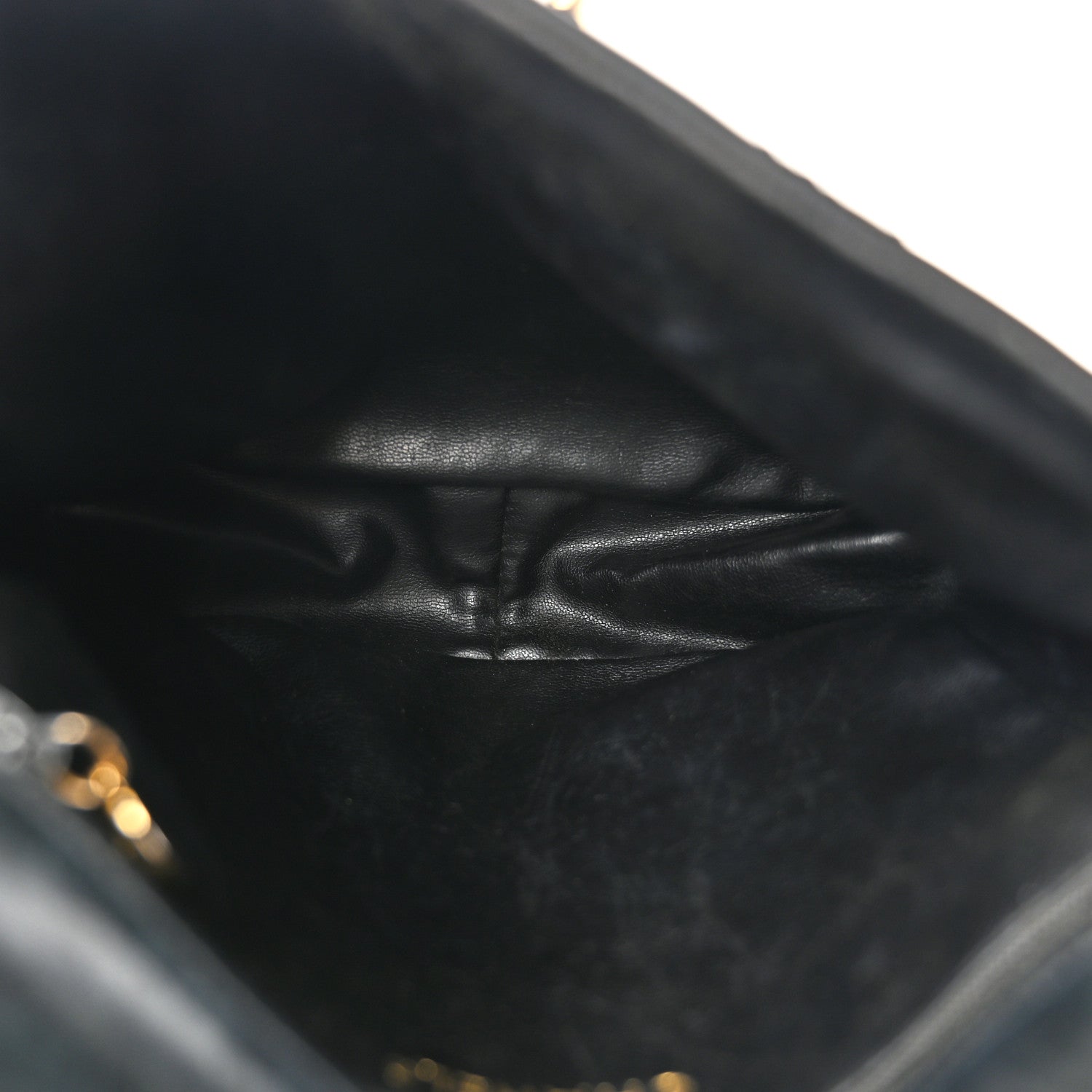 Lambskin Quilted Mini Flap Shoulder Bag Black