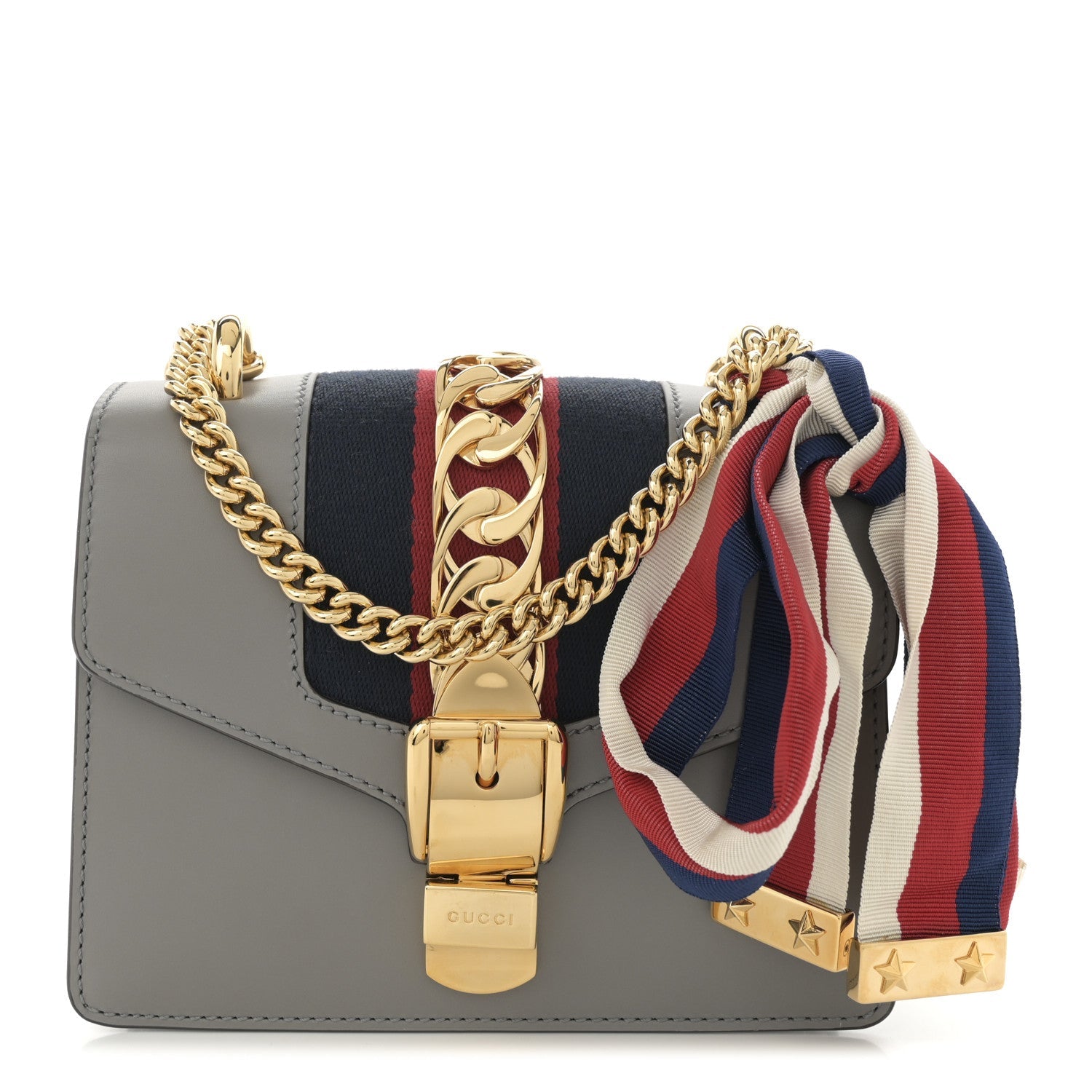 Calfskin Mini Sylvie Chain Shoulder Bag Deep Grey