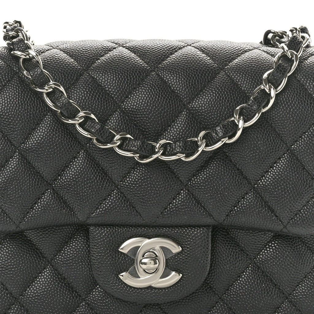 Caviar Quilted Mini Square Flap Black