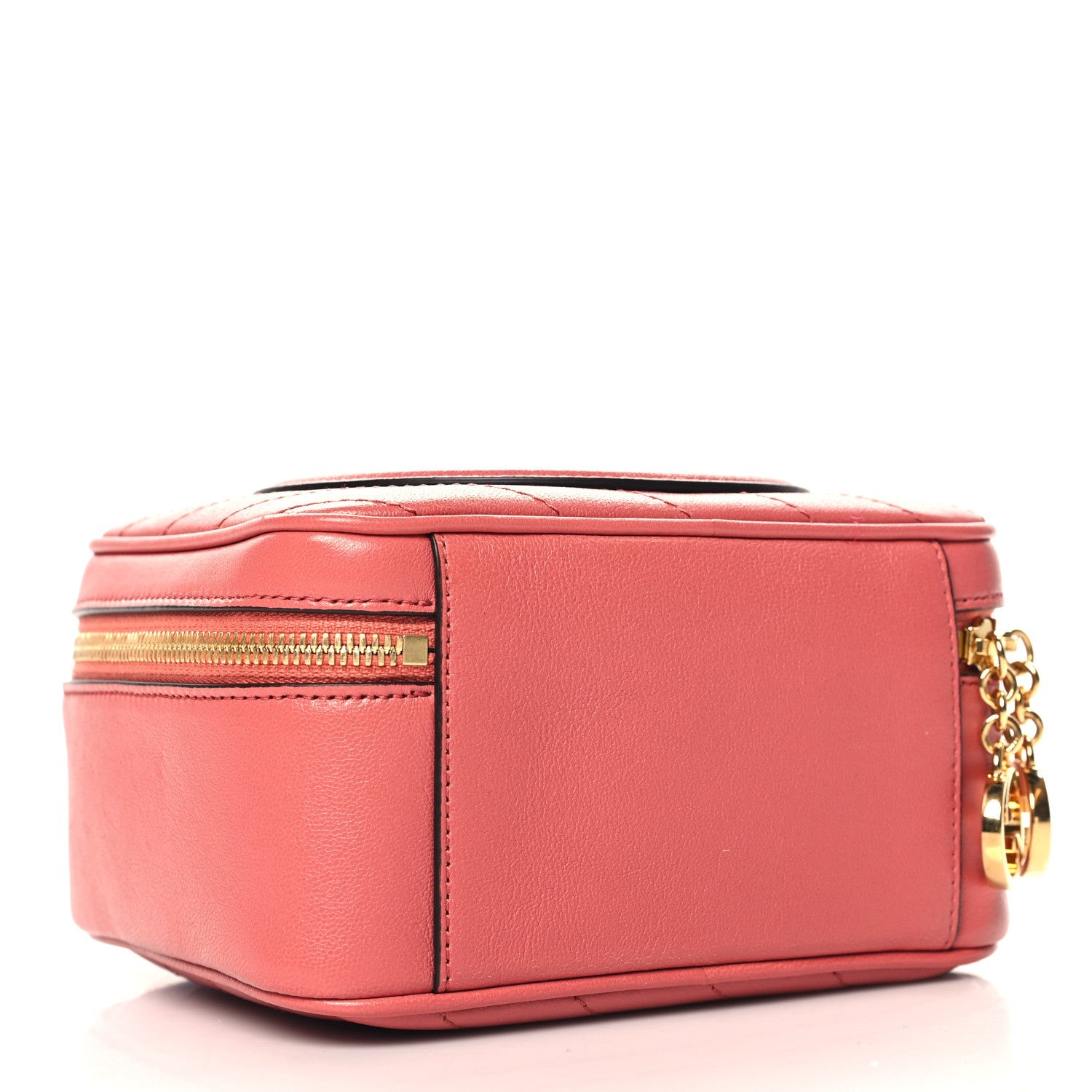 Sakai Be Green Calfskin Diagonal Stitched Blondie Top Handle Bag Pink