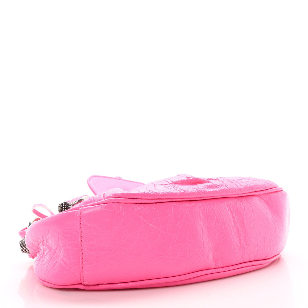 Agneau Arena Le Cagole Shoulder Bag XS Fluo Pink