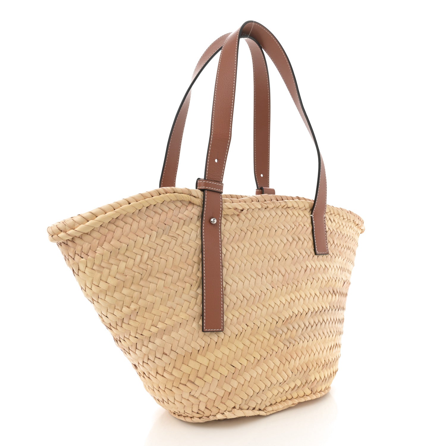 Raffia Medium Basket Tote Bag Natural Tan