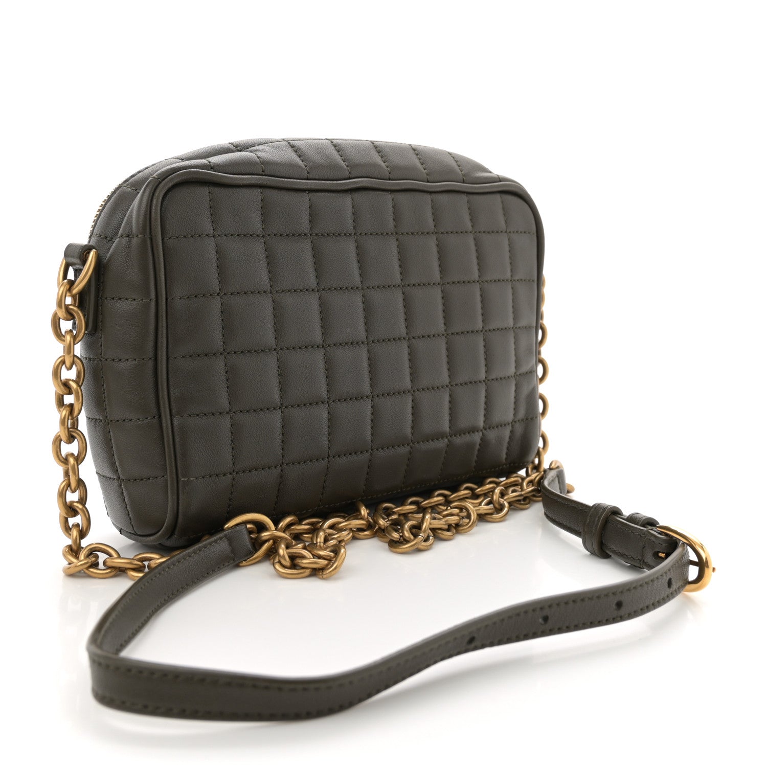 Lambskin Carre Quilted Cassandre Mini Camera Bag Light Musk
