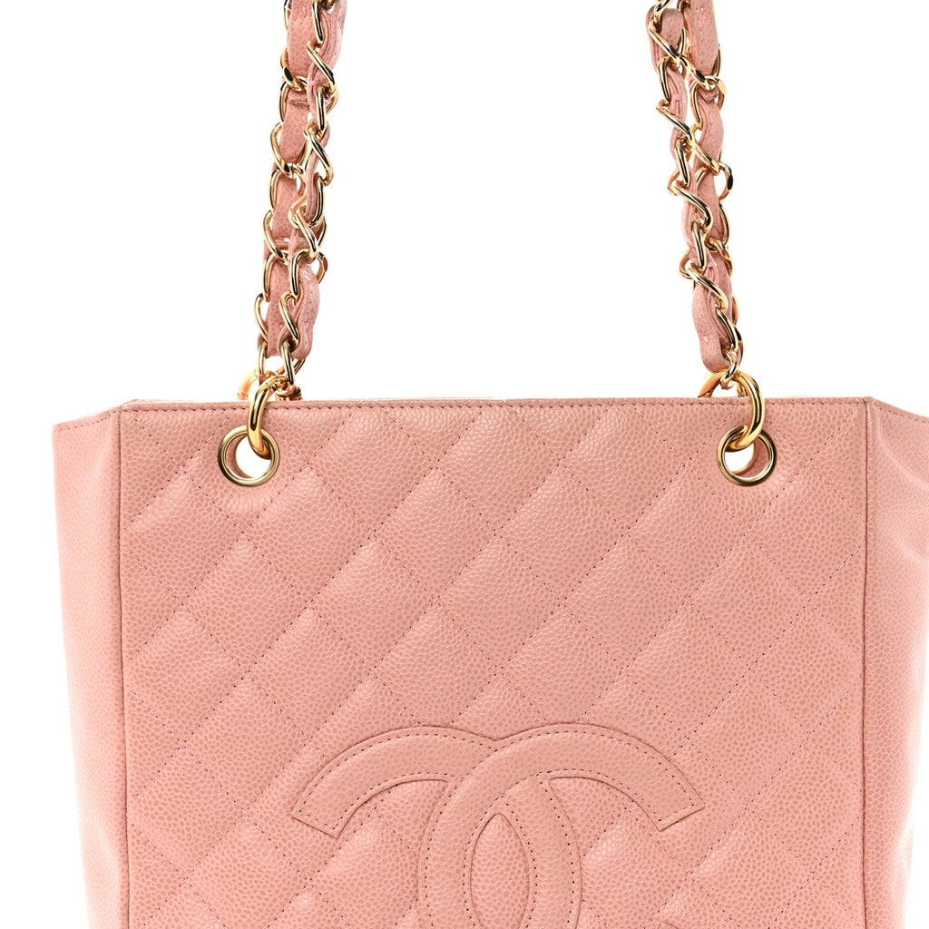 Caviar Quilted Petit Shopping Tote PST Pink