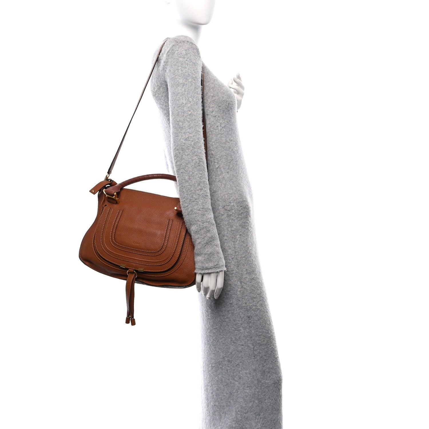 Calfskin Medium Marcie Satchel Tan