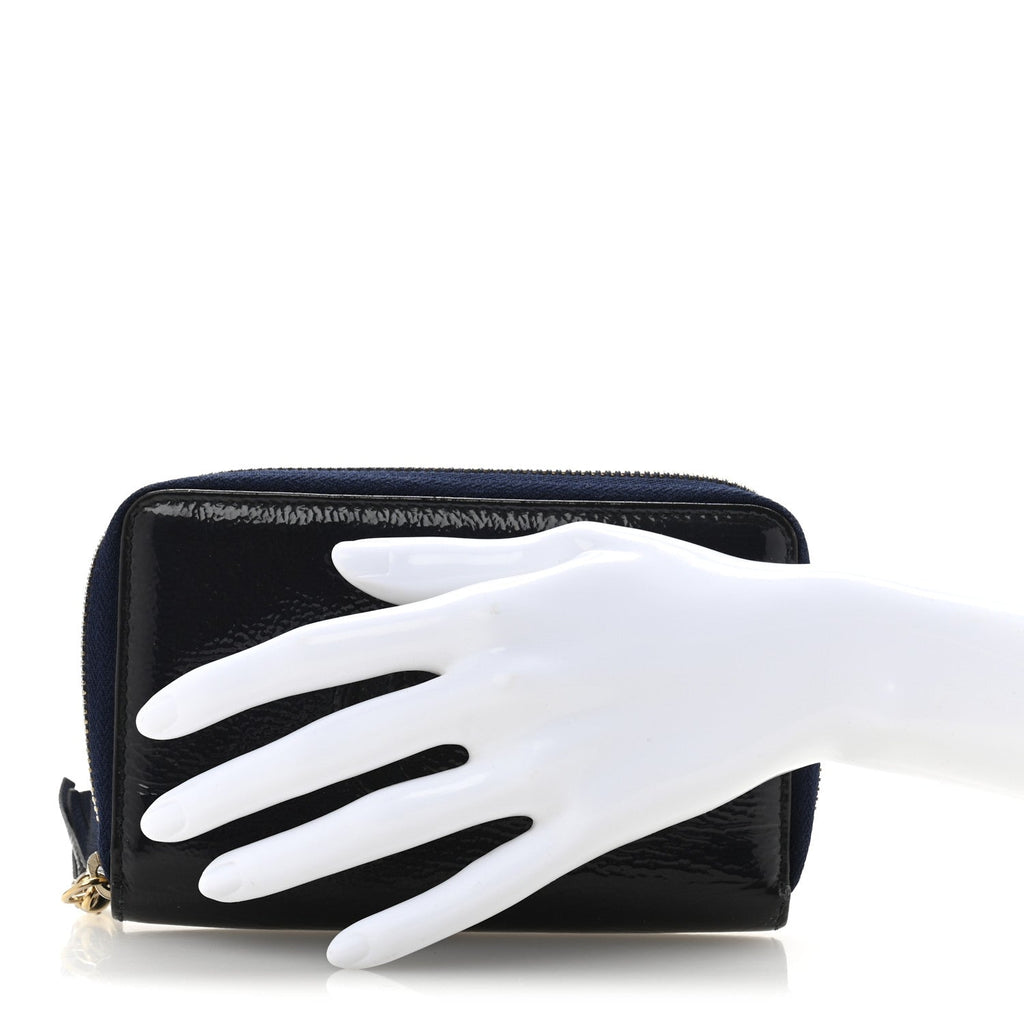 Patent Medium Soho Zip Around Wallet Navy