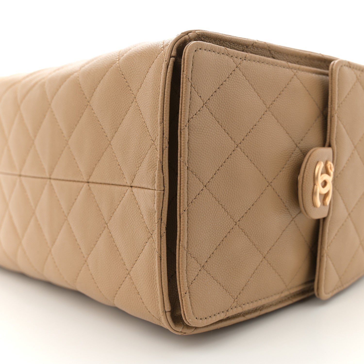 Caviar Quilted Medium Chanel 25 Handbag Dark Beige