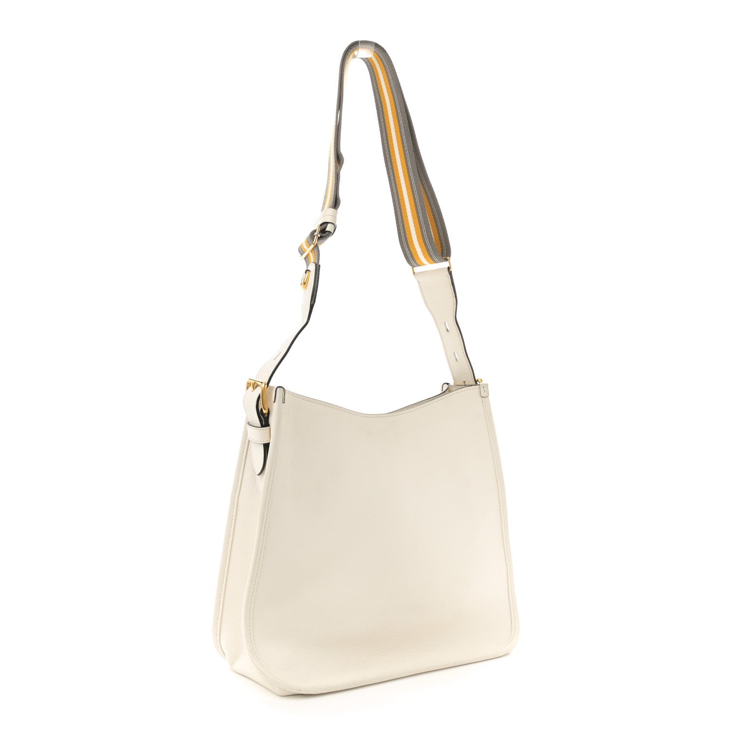 Vitello Daino Soft Hobo Messenger Bag White