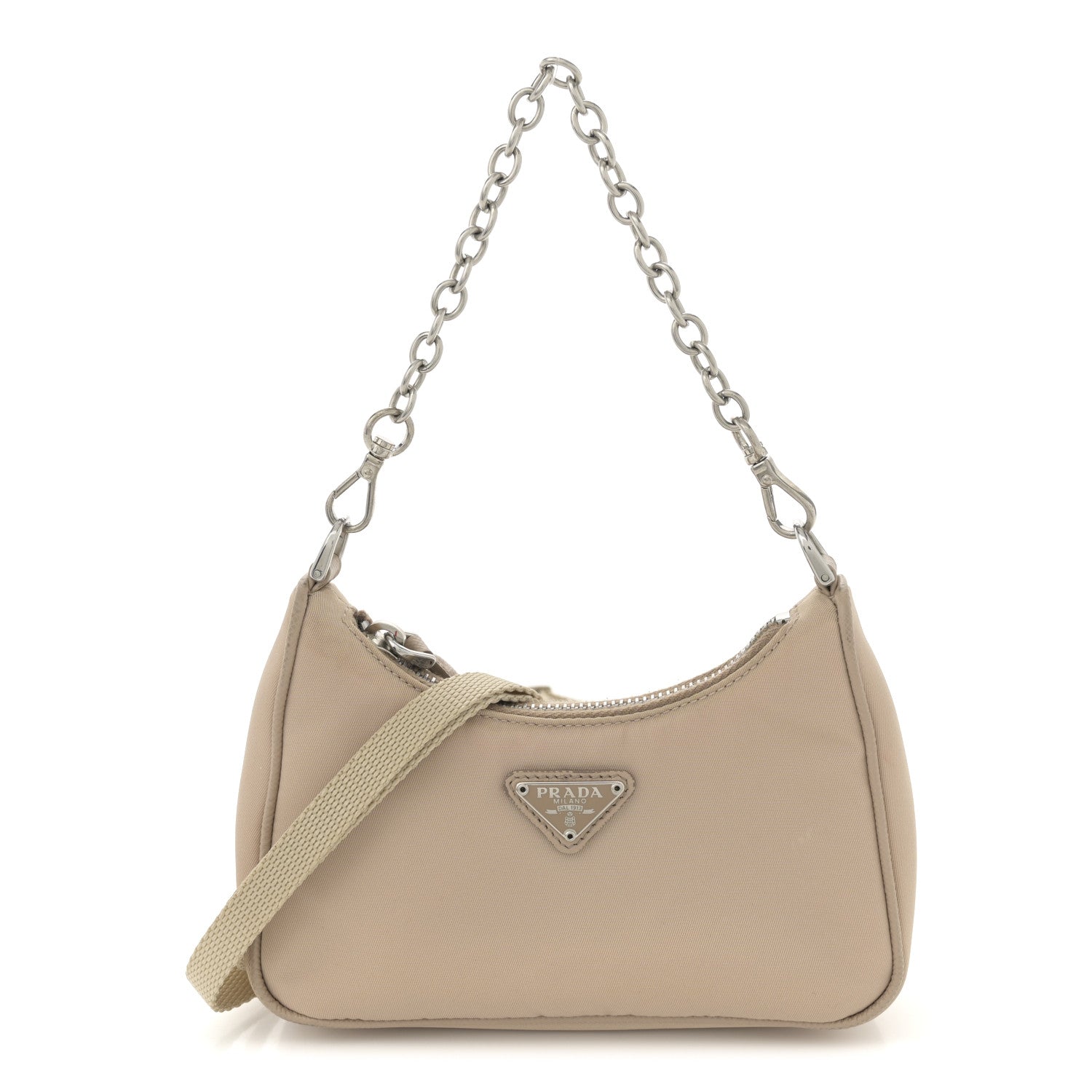 Tessuto Nylon Saffiano Mini Re-Edition 2000 Shoulder Bag Cammeo