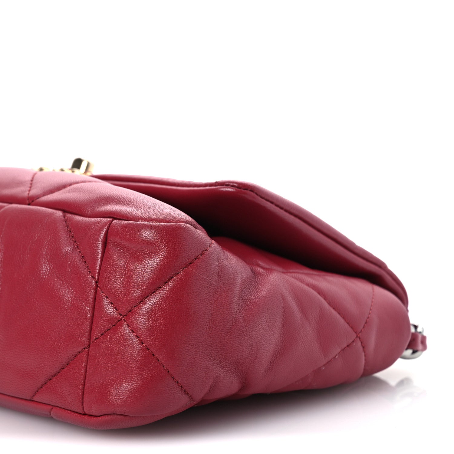 Goatskin Quilted Medium Chanel 19 Flap Red