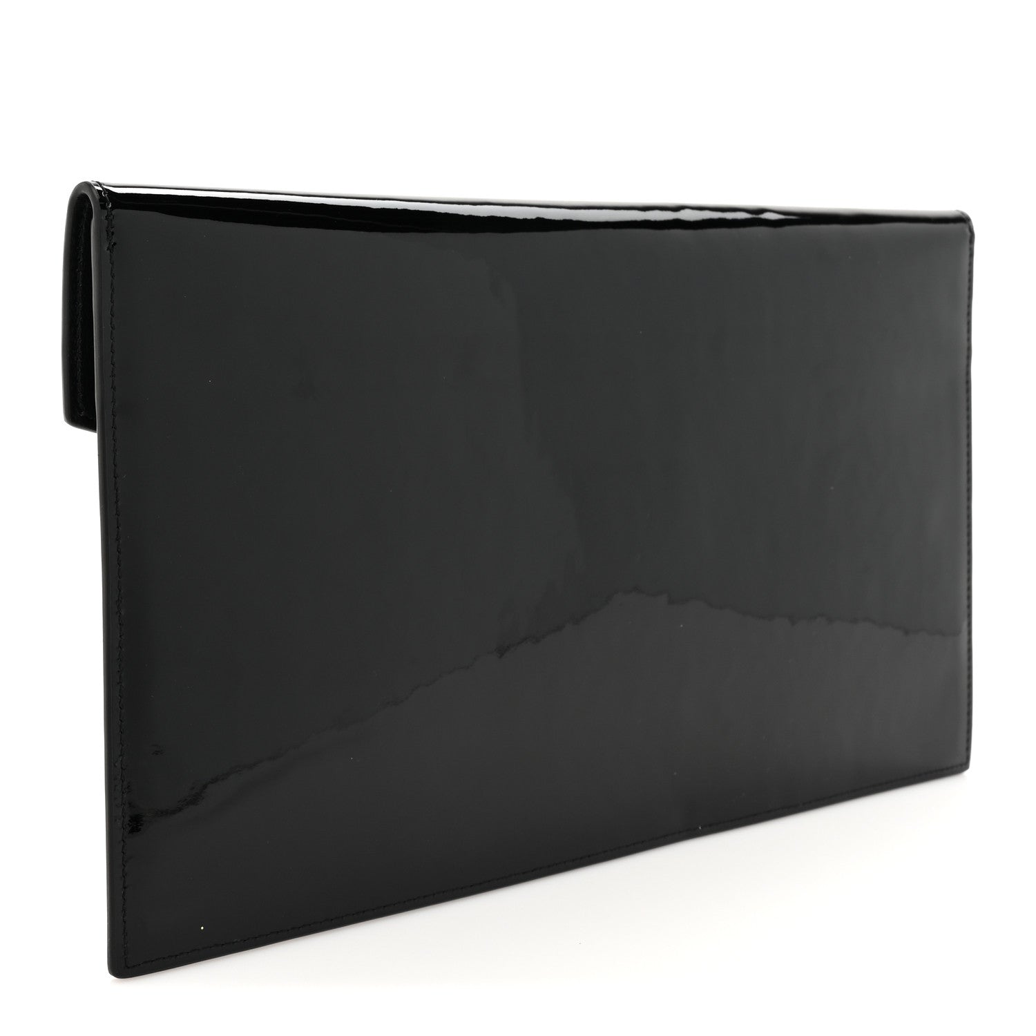 Patent Calfskin Monogram Uptown Clutch Black
