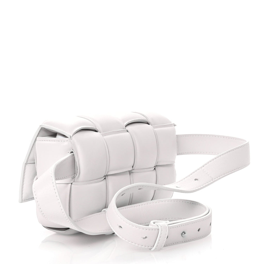Nappa Maxi Intrecciato Padded The Belt Cassette Bag White