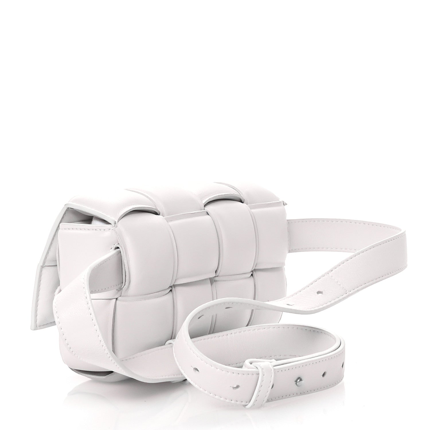 Nappa Maxi Intrecciato Padded The Belt Cassette Bag White