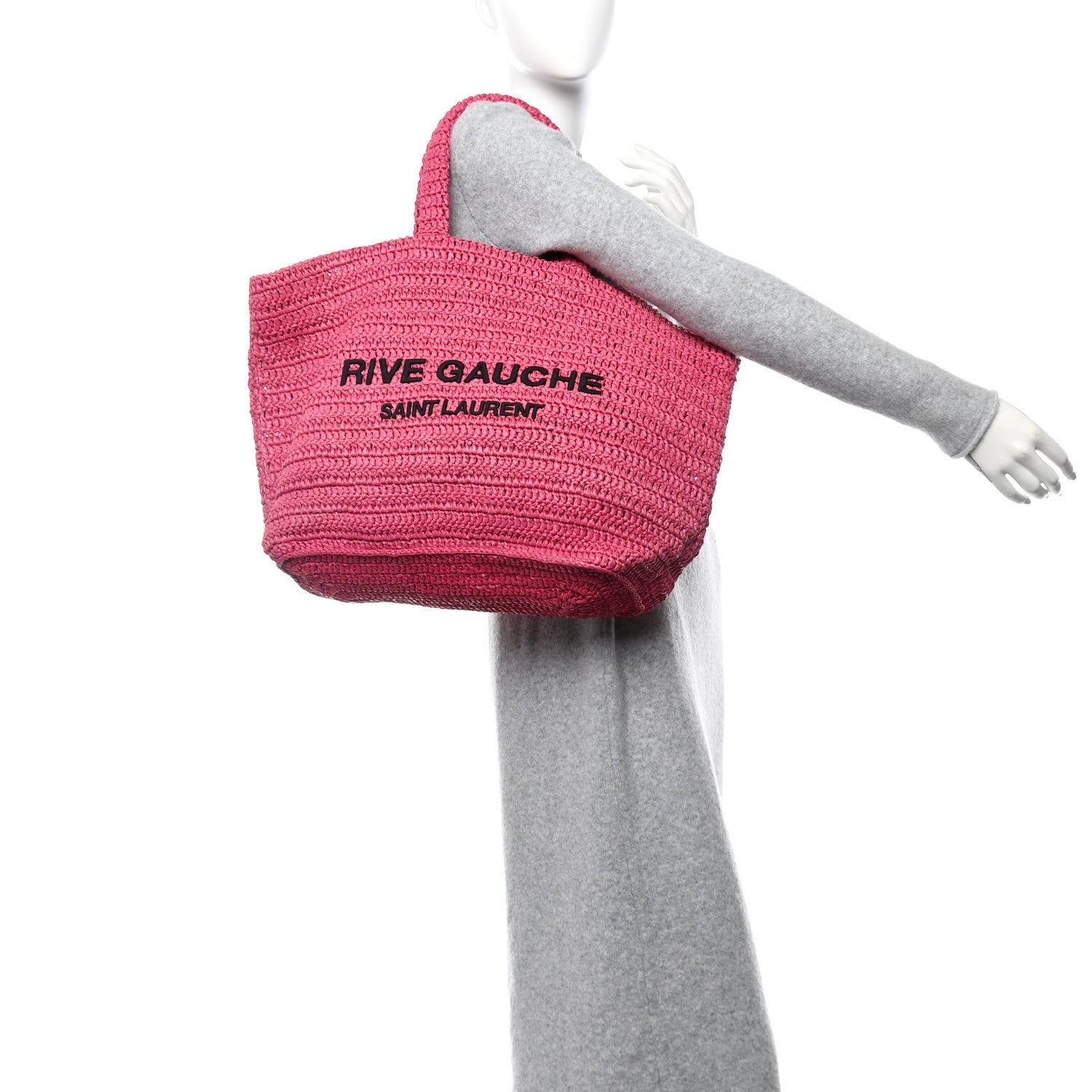 Raffia Rive Gauche Tote Pink
