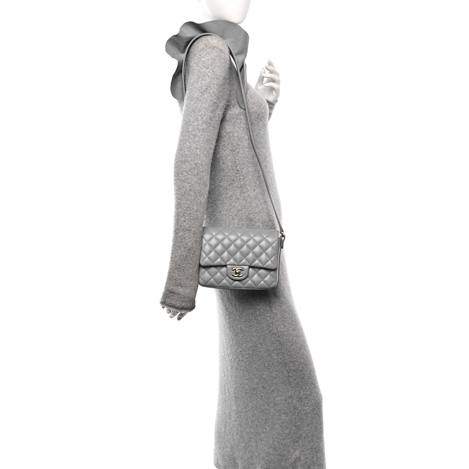 Calfskin Quilted Bolero De Chanel Flap Bag Grey