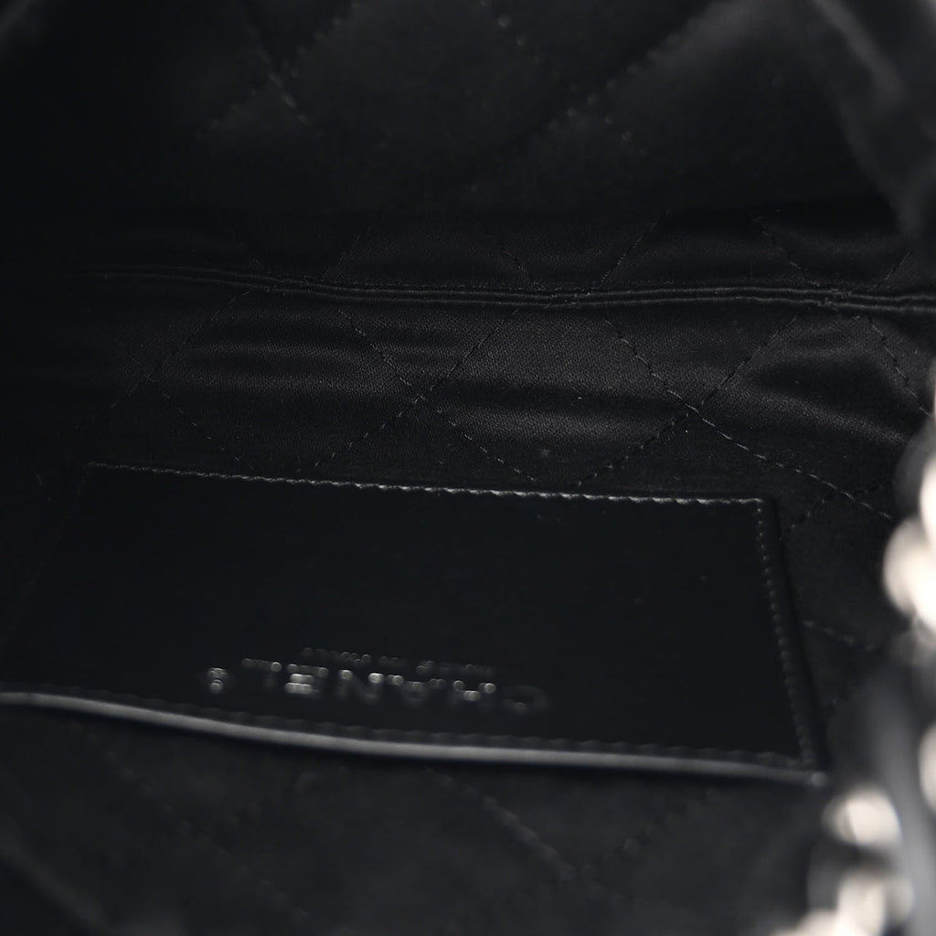 Shiny Calfskin Quilted Mini Chanel 22 Black