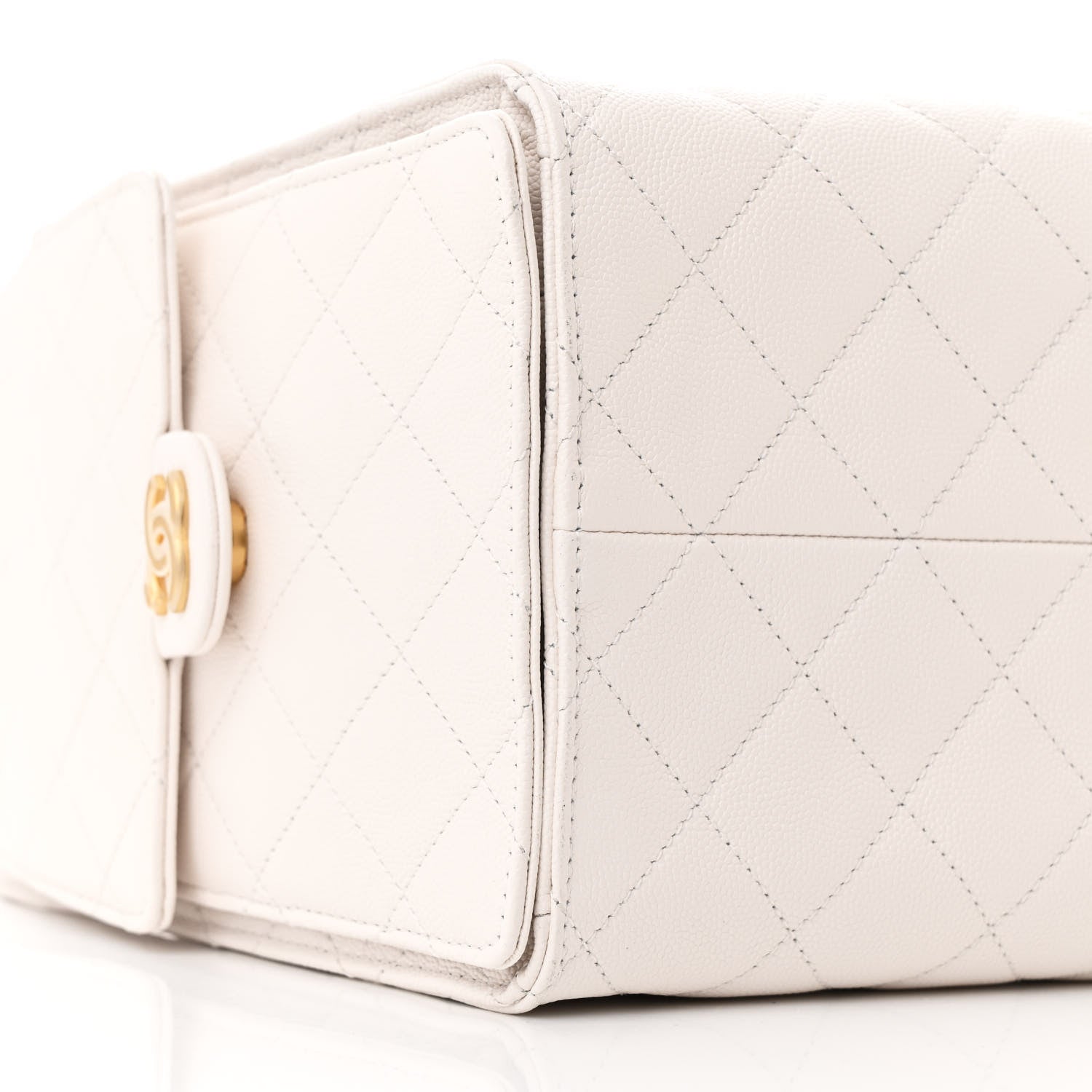 Caviar Quilted Medium Chanel 25 Handbag White