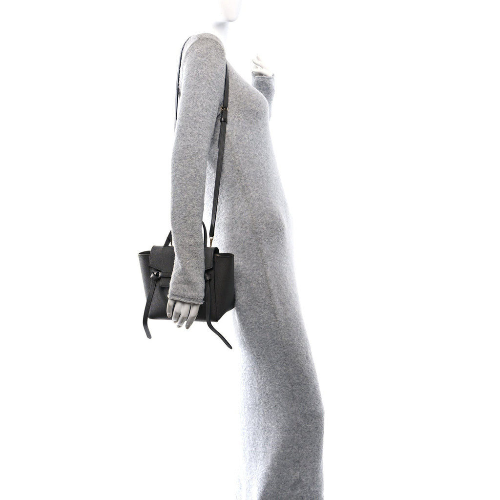 Grained Calfskin Nano Belt Bag Grey