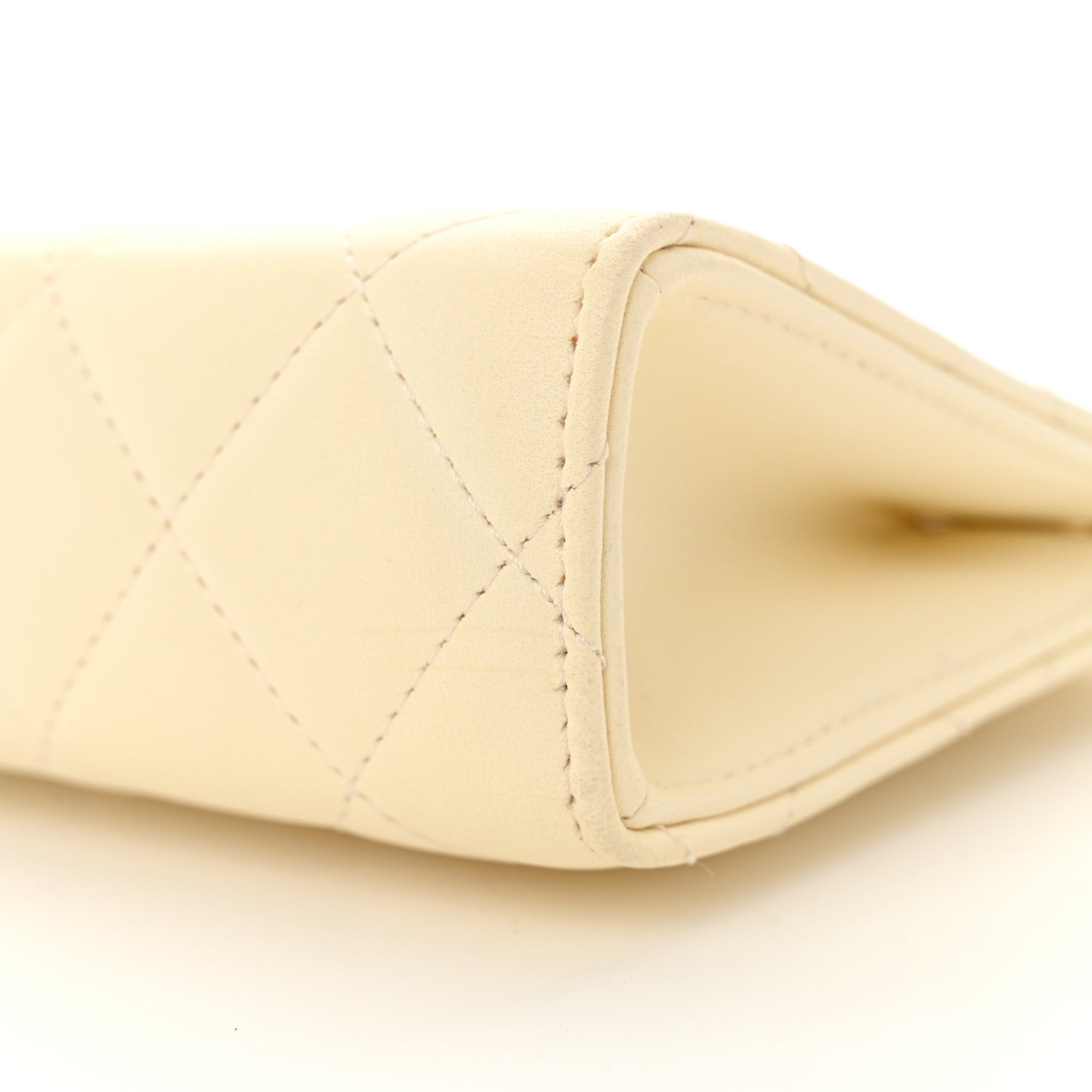 Lambskin Quilted Evening By The Sea Clutch  White