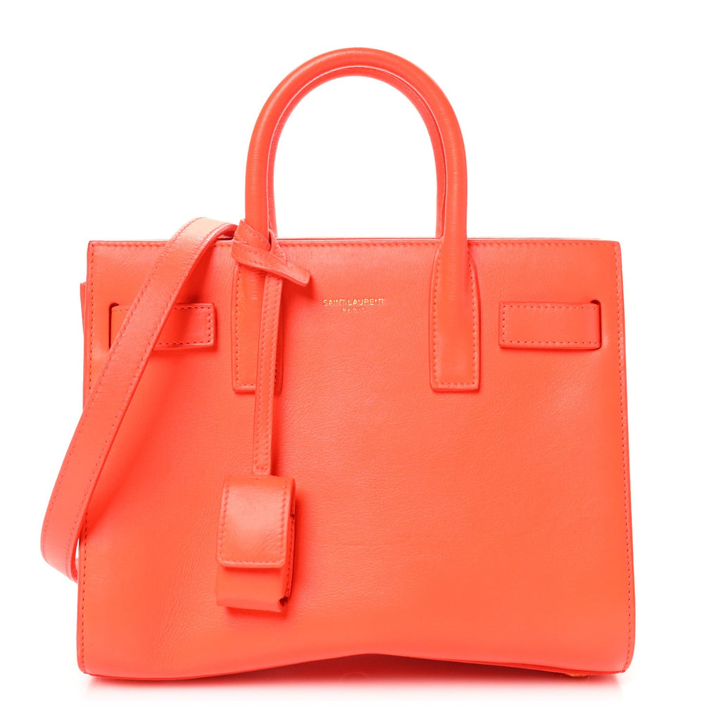 Calfskin Nano Sac De Jour Neon Orange