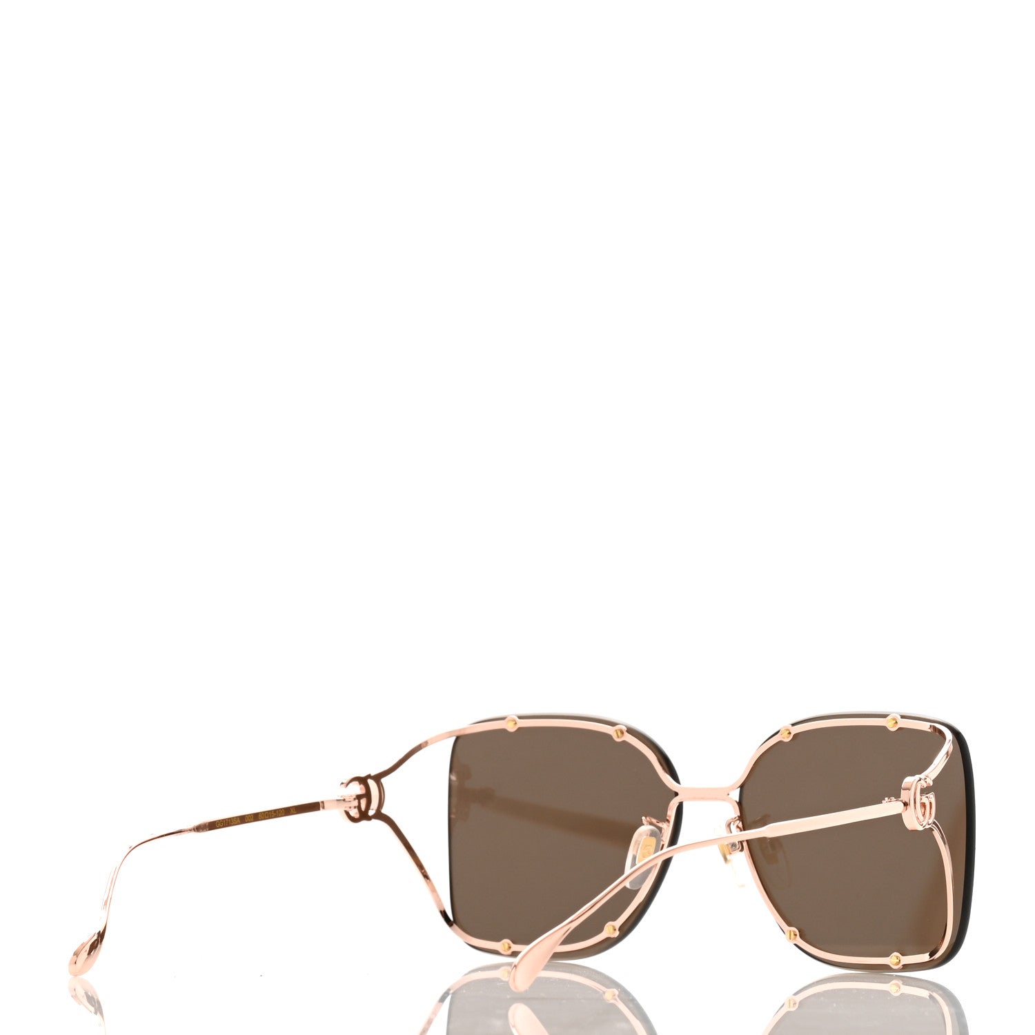 Metal Square Frame Sunglasses GG1713SA Rose Gold