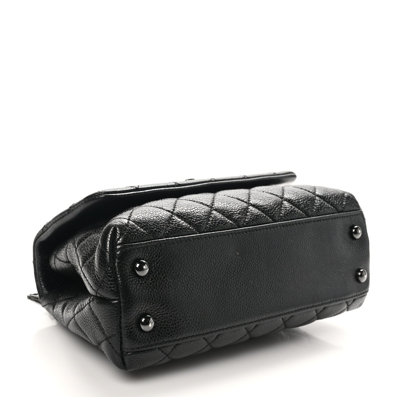 Caviar Quilted Mini Coco Handle Flap So Black