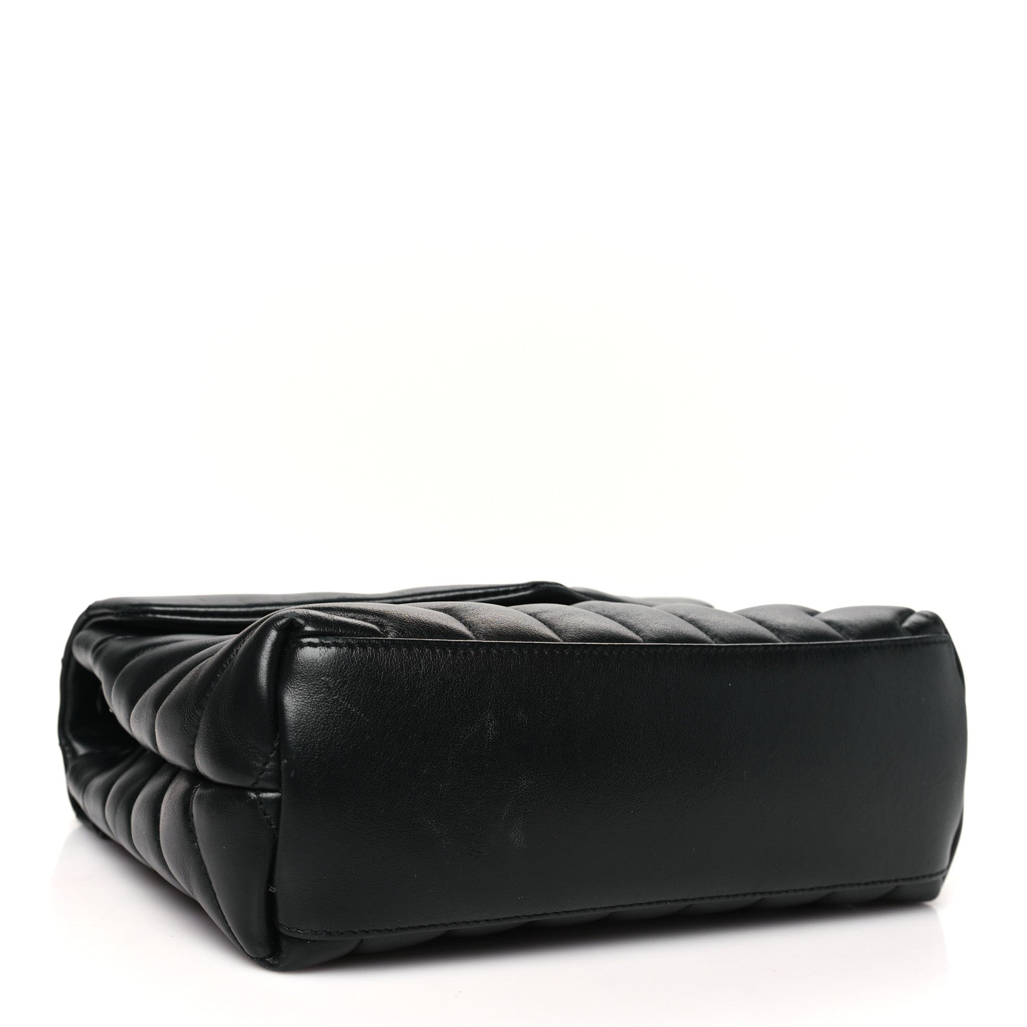 Calfskin Y Quilted Monogram Monochrome Small Loulou Chain Satchel Black