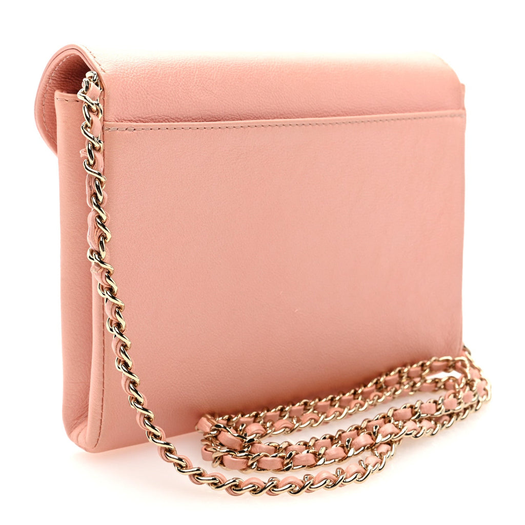 Calfskin Quilted Smart Pocket Crossbody Bag Light Pink