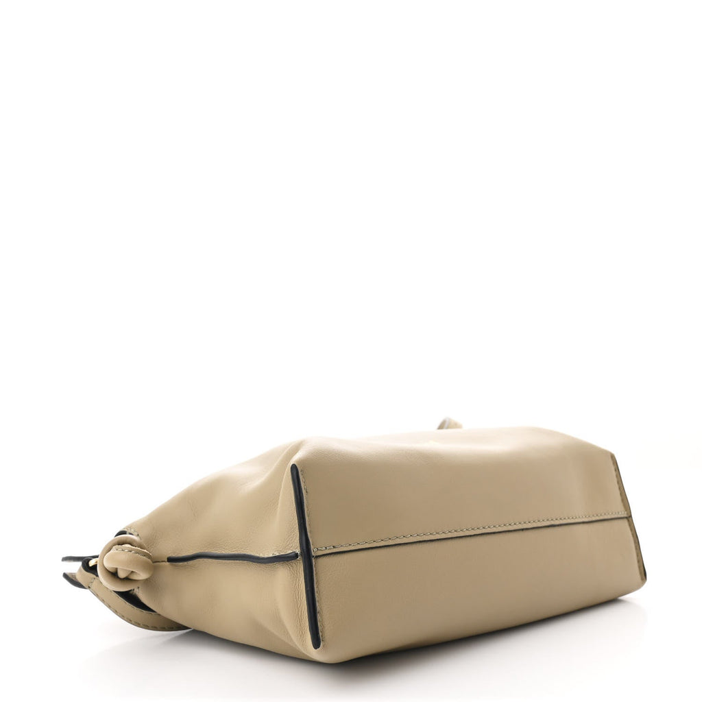 Calfskin Mini Flamenco Knot Clutch Clay Green