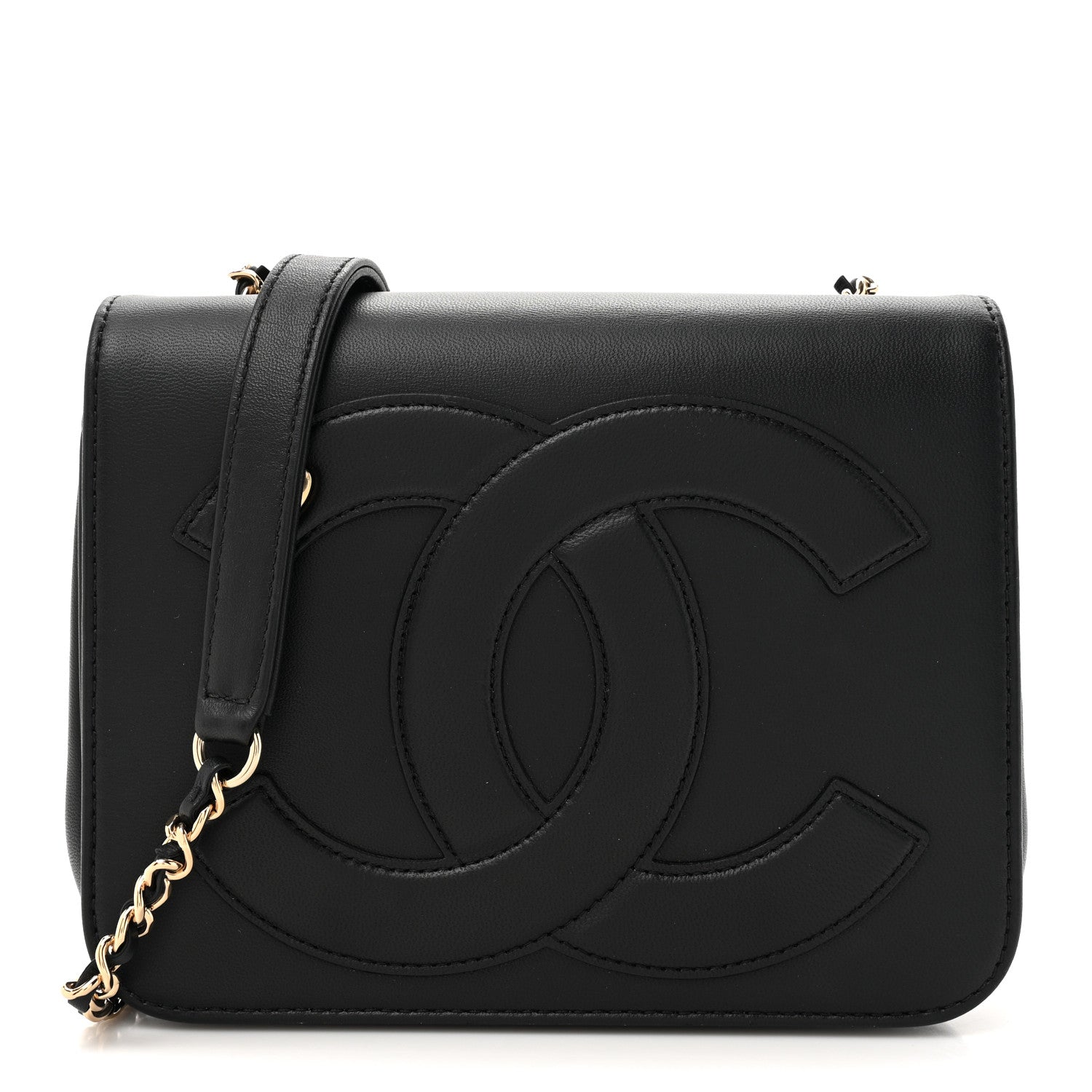 Lambskin CC Mania Flap Bag Black