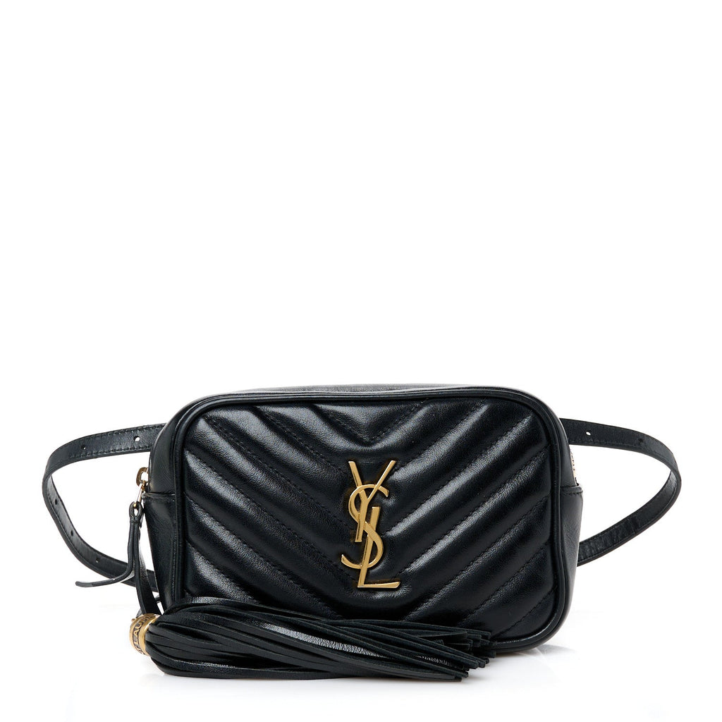 Calfskin Matelasse Monogram Lou Belt Bag Black