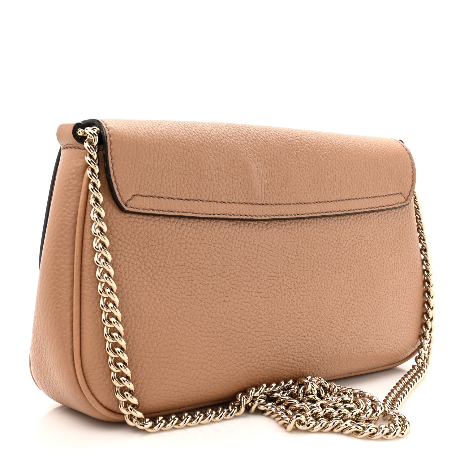 Pebbled Calfskin Medium Soho Flap Crossbody Camelia