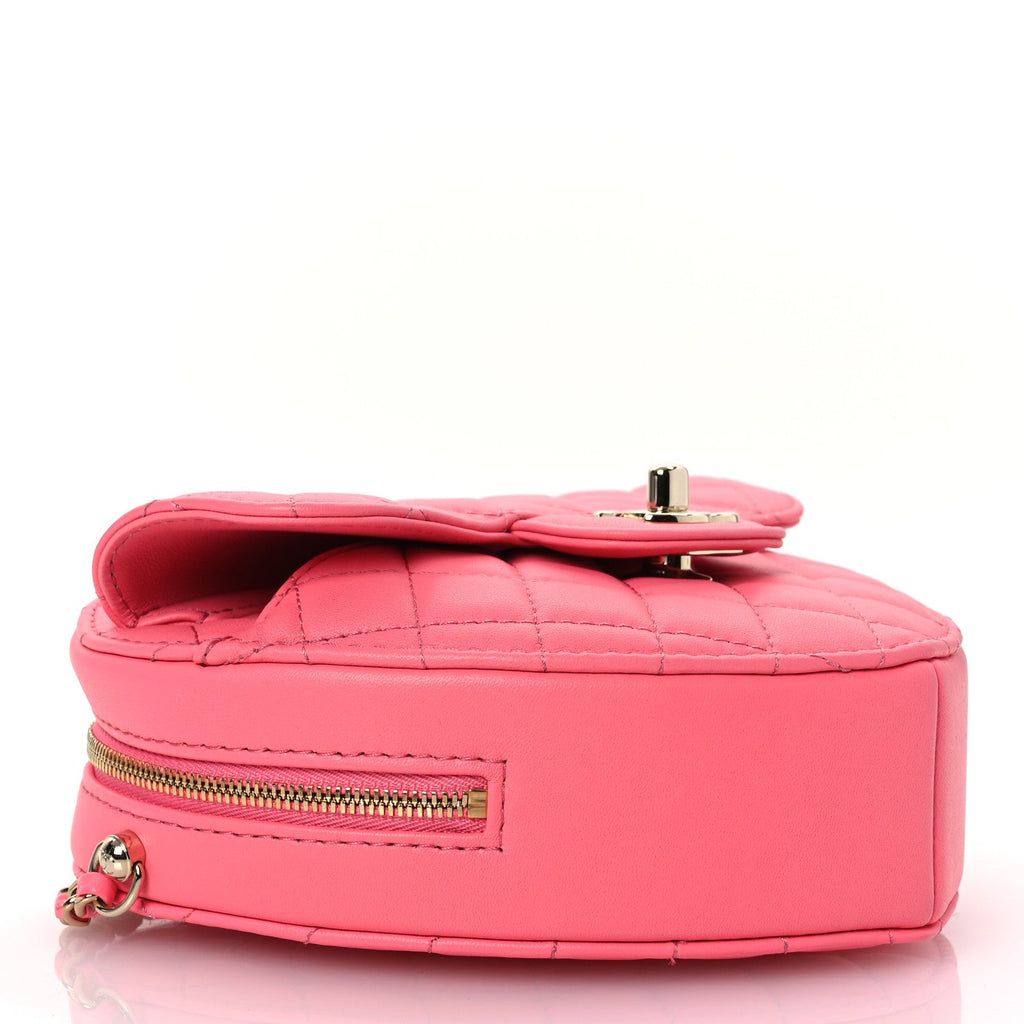 Lambskin Quilted CC In Love Heart Bag Pink