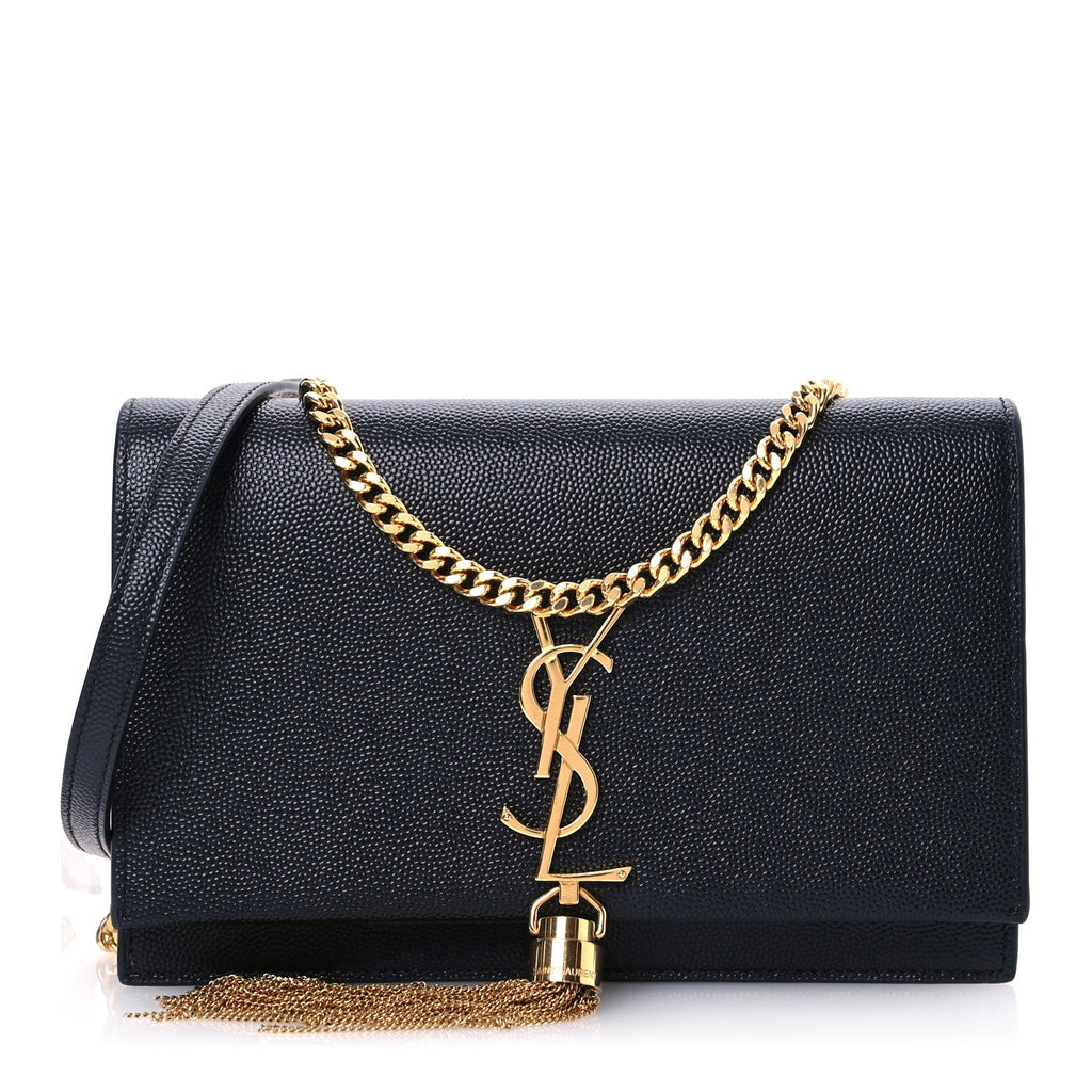 Grain De Poudre Classic Monogram Kate Tassel Chain Wallet  Black