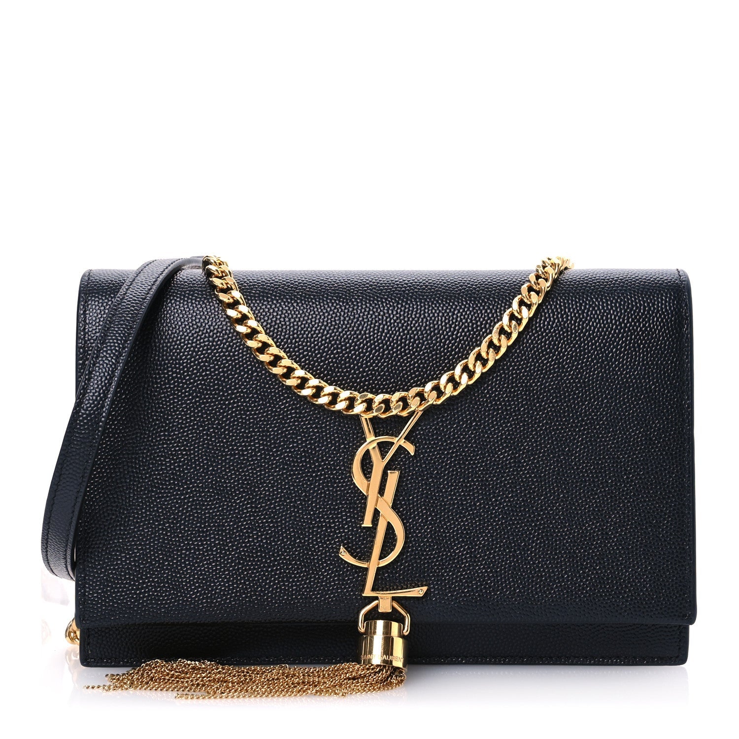 Grain De Poudre Classic Monogram Kate Tassel Chain Wallet  Black