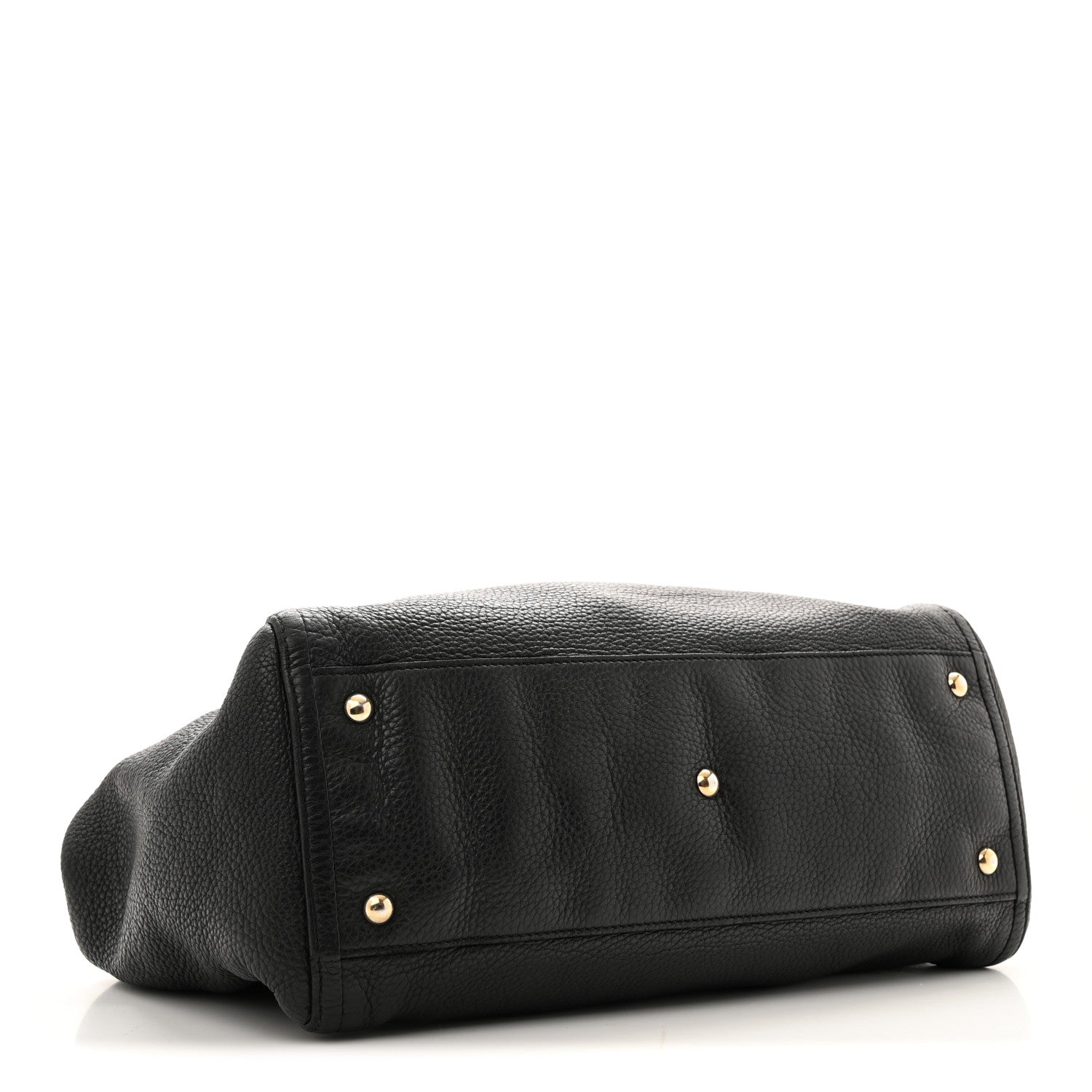 Pebbled Calfskin Medium Soho Shoulder Bag Black