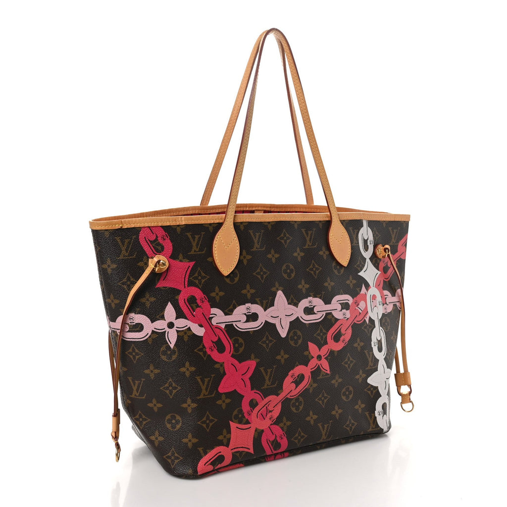 Monogram Bay Neverfull MM Rose Ballerine Poppy