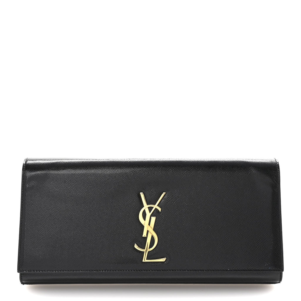 Patent Grain De Poudre Monogram Cassandre Clutch Black