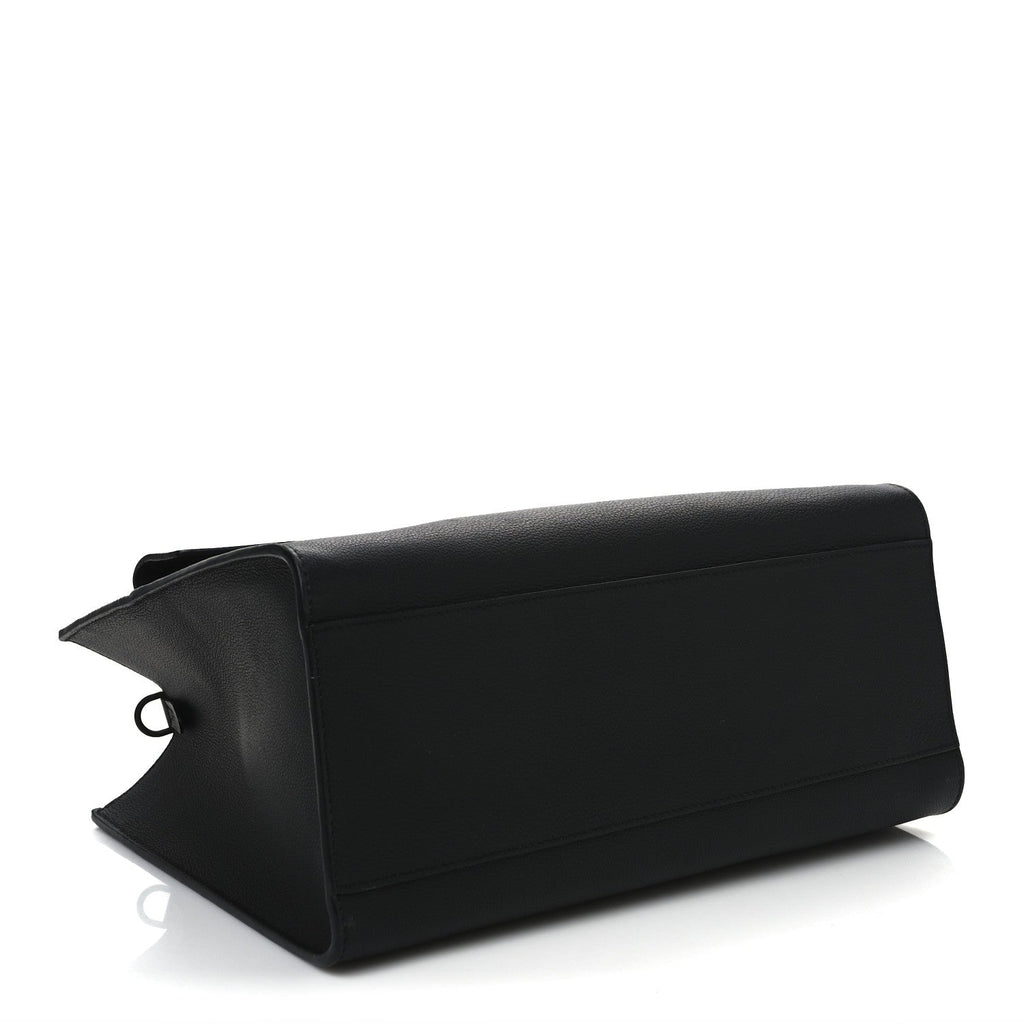 Soft Calfskin Lockme Tote MM Black
