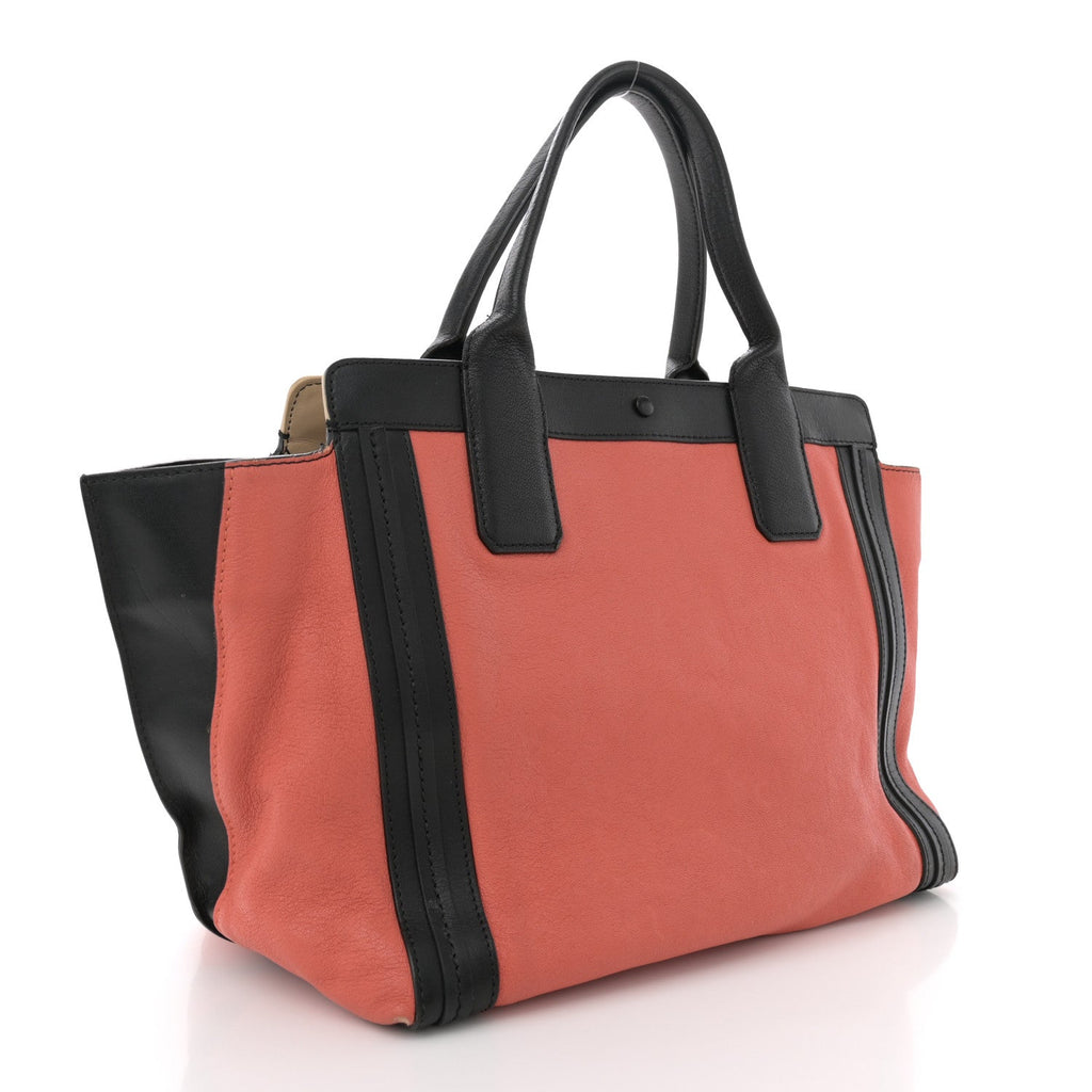 Sheepskin Small Alison East West Tote Pink Black