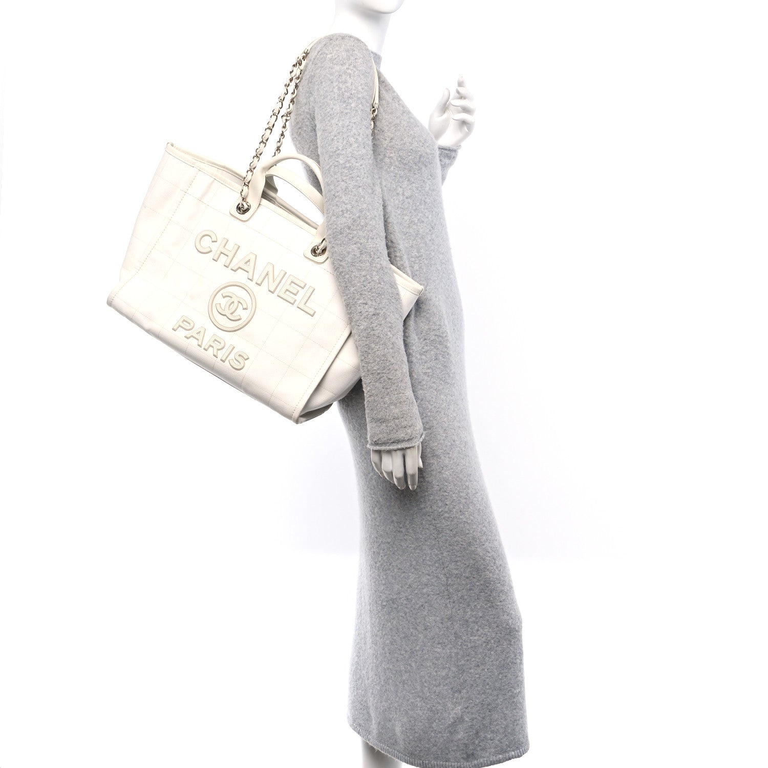 Cotton Medium Deauville Tote White