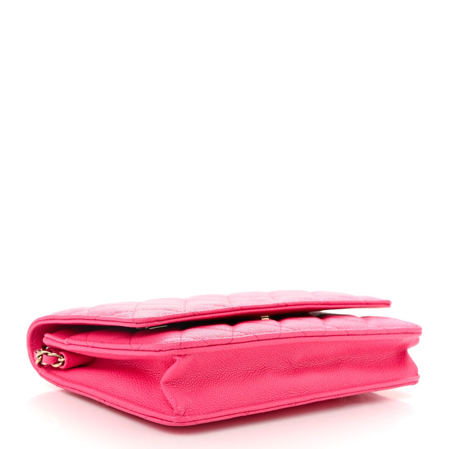 Caviar Quilted Wallet on Chain WOC Fuchsia