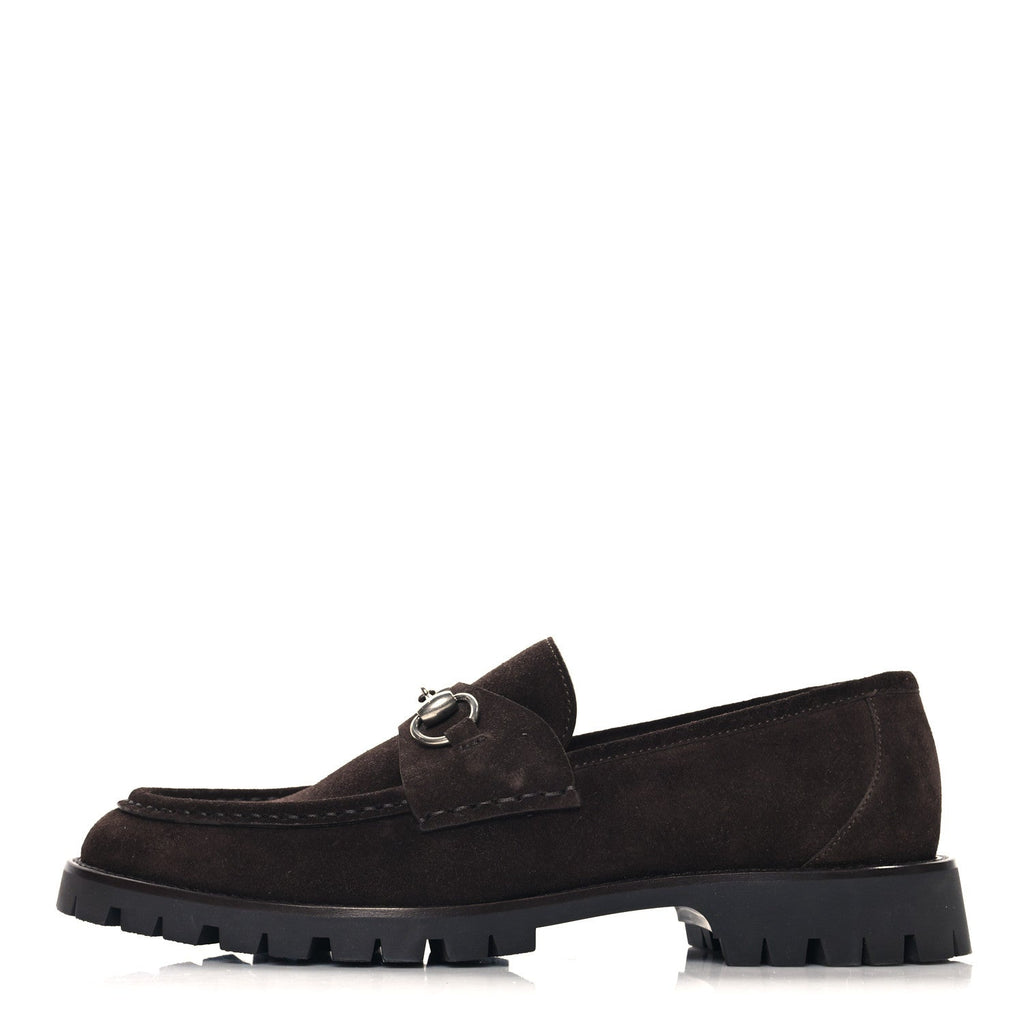 Suede Horsebit Mens Lug Loafers 8 Night Cocoa