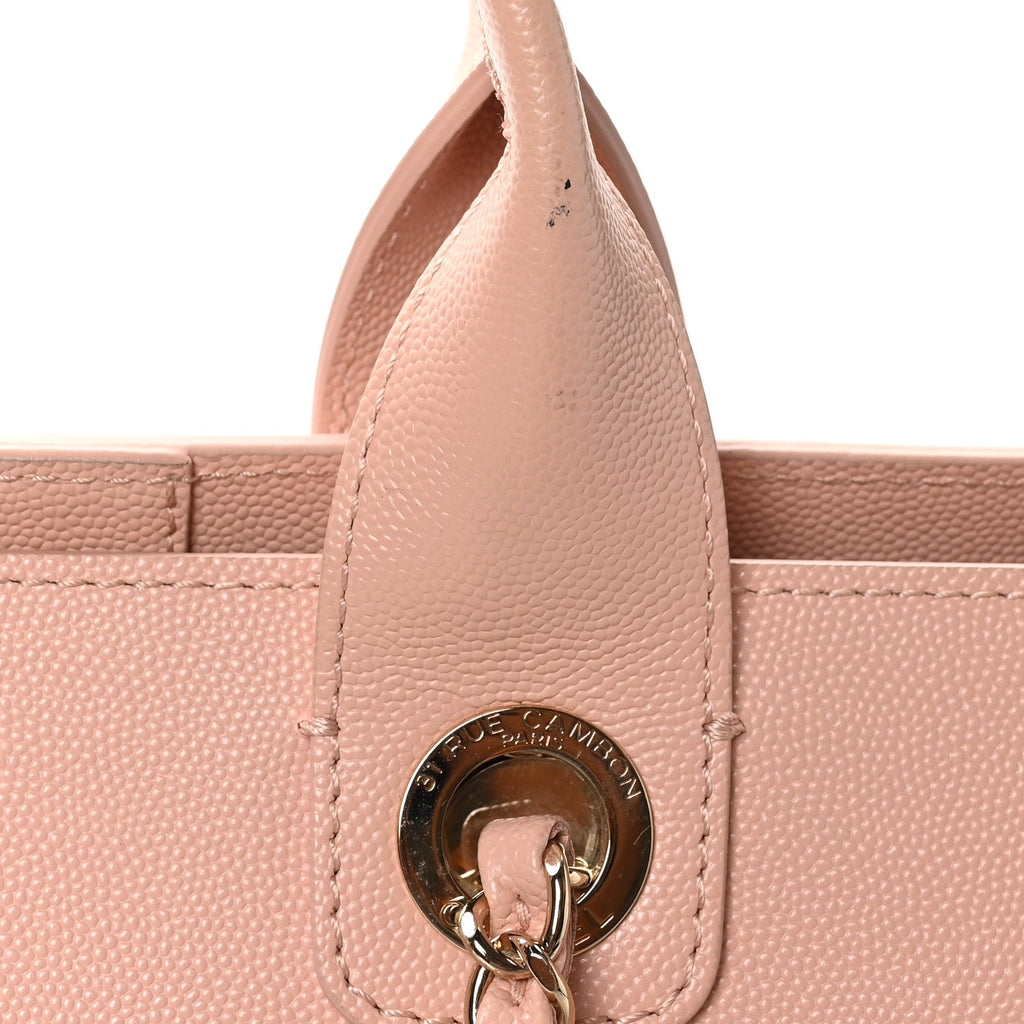 Caviar Small Studded Deauville Tote Light Pink