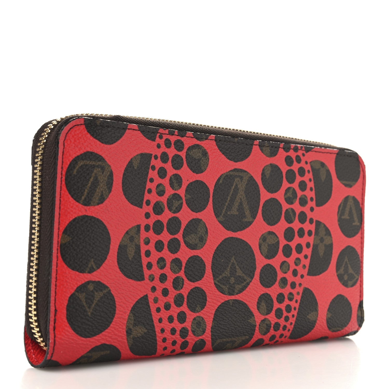 Monogram Kusama Pumpkin Dots Zippy Wallet Red