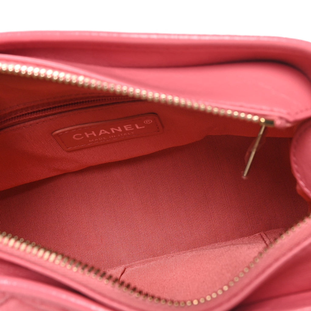 Aged Calfskin Quilted Small Gabrielle Hobo Rose
