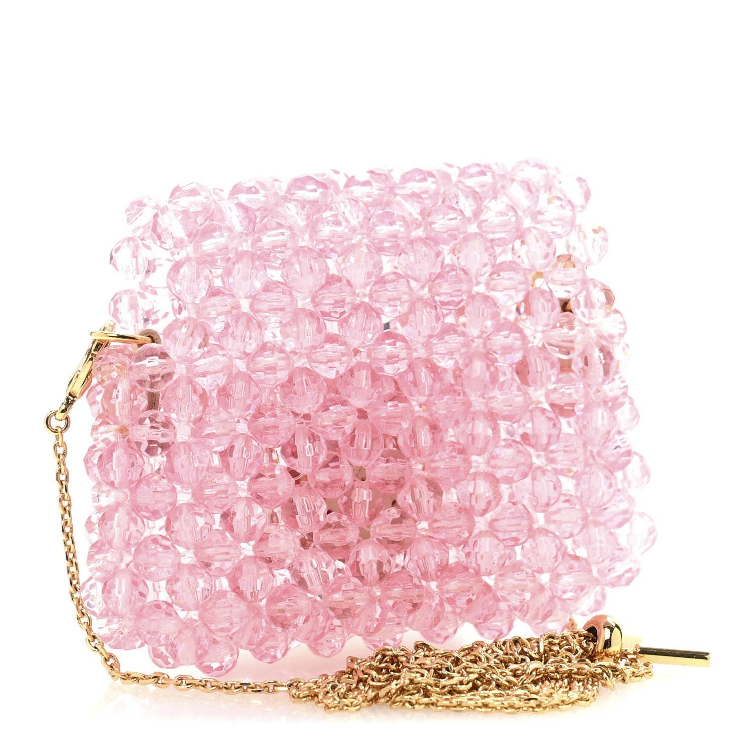 Enamel Vitello King Beaded Pico Baguette Charm Pink